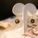 茶水晶128面耳环 Smoky Quartz Cut 128 Facets Earrings