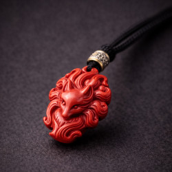 帝王砂九尾狐吊坠 CINNABAR FOX SPIRIT PENDANT 
