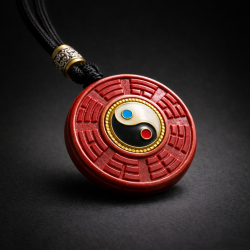 紫金砂八卦平安吊坠 CINNABAR PEACE PENDANT 紫金砂八卦平安吊坠 CINNABAR PEACE PENDANT