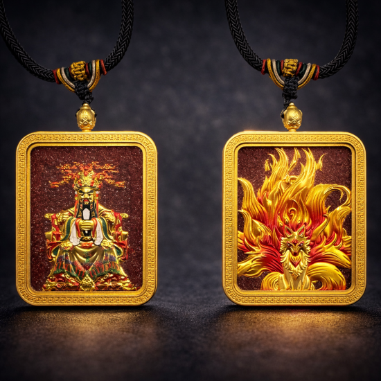 招财灵狐唐卡吊坠 Spiritual Fox Thangka Pendant 招财灵狐唐卡吊坠 Spiritual Fox Thangka Pendant