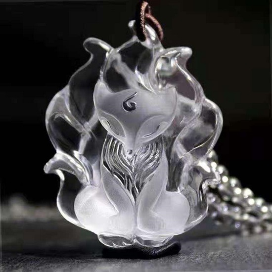 晶艳狐仙吊坠 Clear Quartz Nine Tails Fairy Fox Pendant