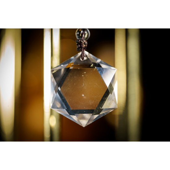 白水晶大卫星吊坠 - 大 Clear Quartz Star of David Pendant - Big