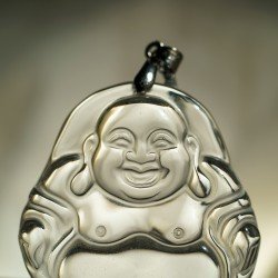 白水晶笑佛吊坠 Clear Quartz Laughing Buddha Pendant 白水晶笑佛吊坠 Clear Quartz Laughing Buddha Pendant