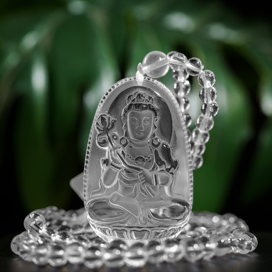 白水晶观音吊坠 Clear Quartz Guan Yin Pendant