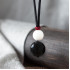白砗磲黑曜石葫芦吊坠 Tridacna Stone and Obsidian Gourd Pendant