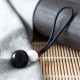 白砗磲黑曜石葫芦吊坠 Tridacna Stone and Obsidian Gourd Pendant