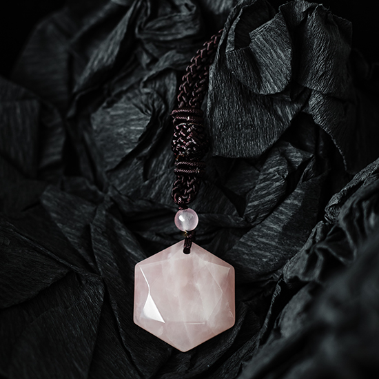 粉水晶大卫星吊坠 Rose Quartz Star of David Pendant