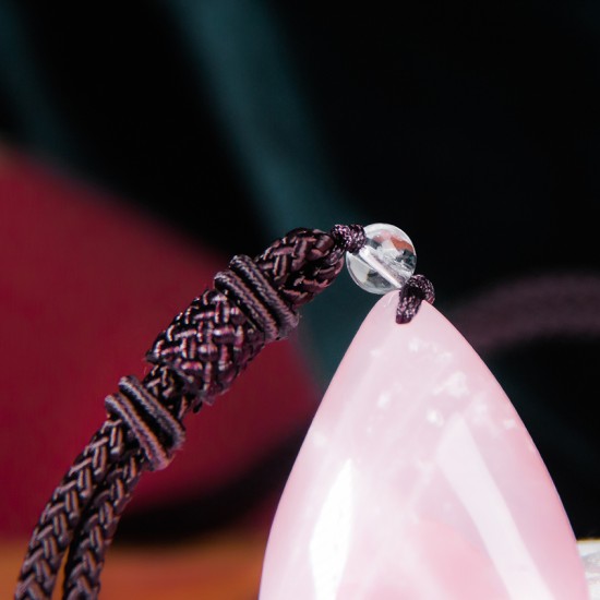 粉水滴吊坠 Rose Quartz Pendant