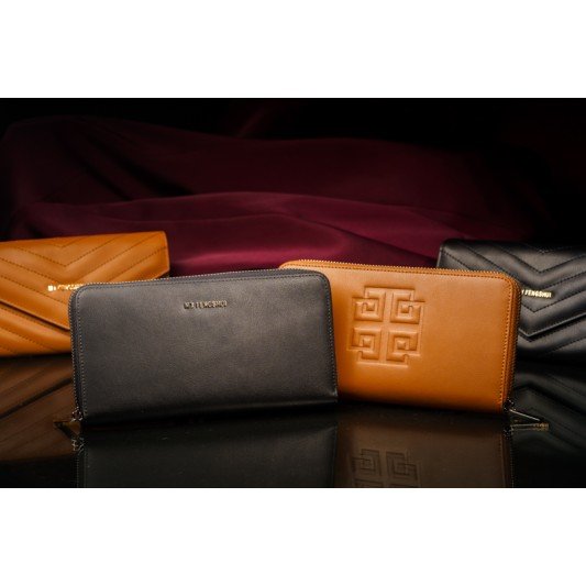 福海吸金钱包 - 拉链款 (黑色)