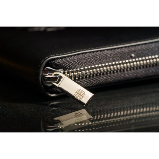 福海吸金钱包 - 拉链款 (黑色)