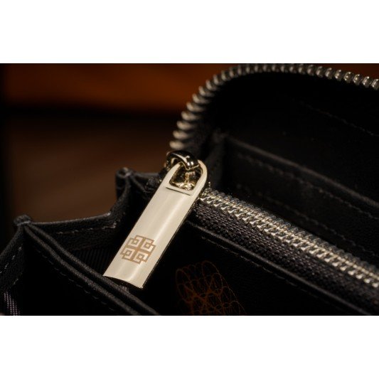 福海吸金钱包 - 拉链款 (黑色)