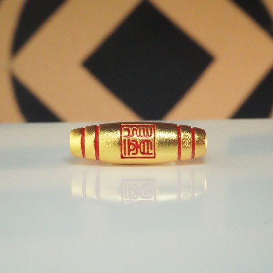 红龙天珠 Red Dragon Dzi Bead