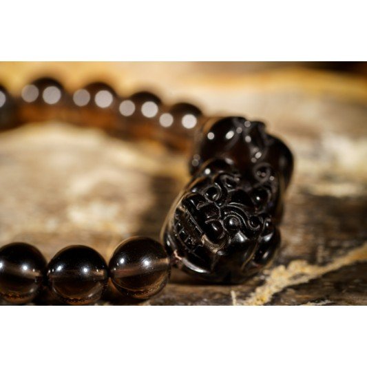 冰种黑曜石貔貅手链 Icy Obsidian Pixiu Bracelet 冰种黑曜石貔貅手链 Icy Obsidian Pixiu Bracelet