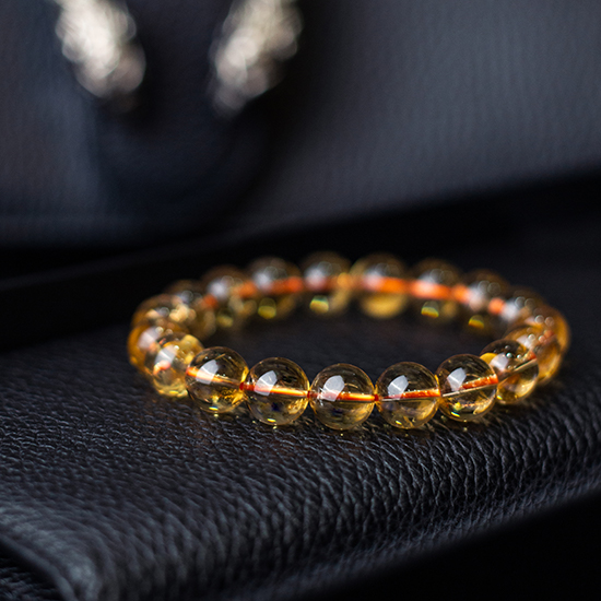 极品黄水晶手链 (圆珠) Citrine Bracelet