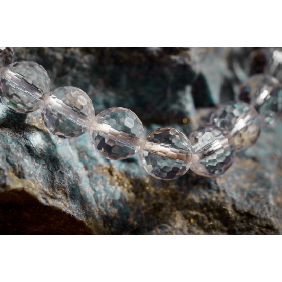 白水晶手链 ( 切面128 ) Clear Quartz Bracelet (Cut 128 Facets)