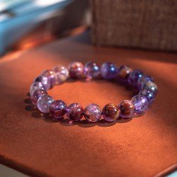 紫幽灵手链 Amethyst Phantom Quartz Bracelet 紫幽灵手链 Amethyst Phantom Quartz Bracelet