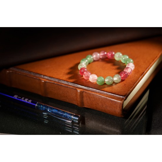 绿红草莓晶手链 Green And Red Strawberry Quartz Bracelet