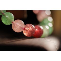 绿红草莓晶手链 Green And Red Strawberry Quartz Bracelet