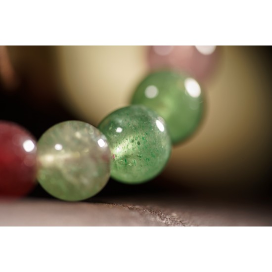 绿红草莓晶手链 Green And Red Strawberry Quartz Bracelet