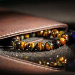 蓝虎眼石手链 Blue Tigerite Bracelet 8mm