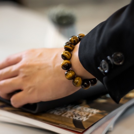 黄虎眼石手链  Yellow Tigerite Bracelet (12mm)