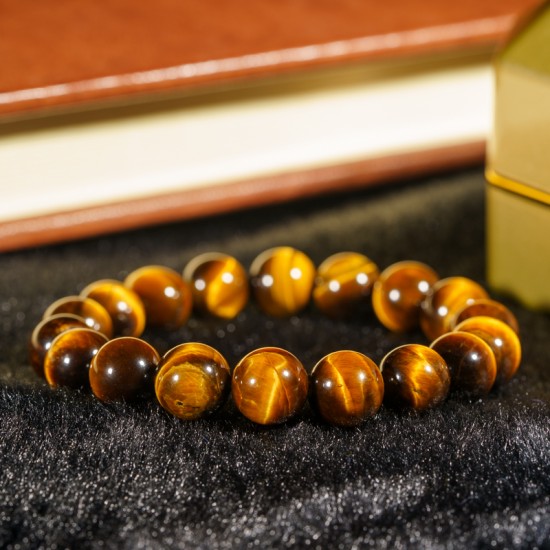 黄虎眼石手链  Yellow Tigerite Bracelet (14mm)