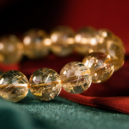 钛金手链 Golden Rutilated Quartz Bracelet