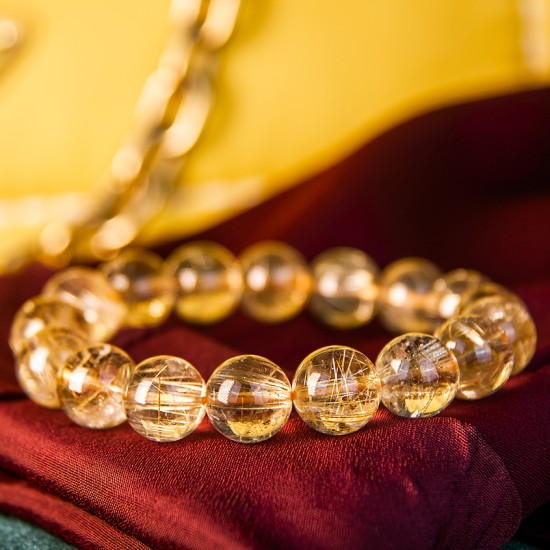 钛金手链 Golden Rutilated Quartz Bracelet