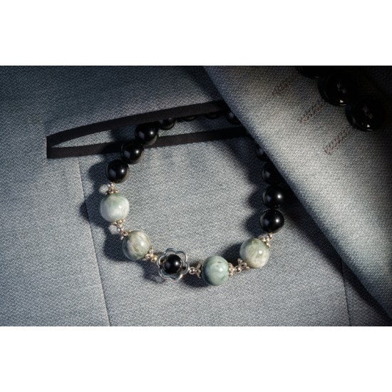 黑曜石+鹰眼石手链 Mix Crystal Bracelet (Obsidian + Hawk's eye)