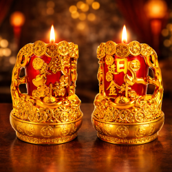福海日进斗金对烛 WEALTH CANDLE SET