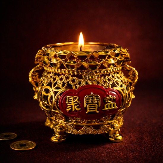 福海黄金聚宝盆对烛 PROSPERITY CANDLE SET 福海黄金聚宝盆对烛 PROSPERITY CANDLE SET