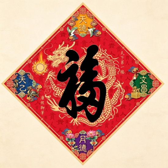 2027 天下第一福•福字贴 / 菱形 Tian Xia Di Yi Fu Diamond Shape