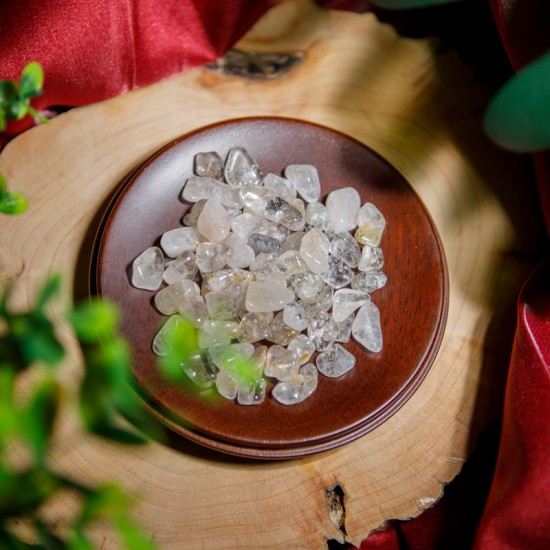 消磁碎水晶：钛金 Tumbled Yellow Rutilated Quartz