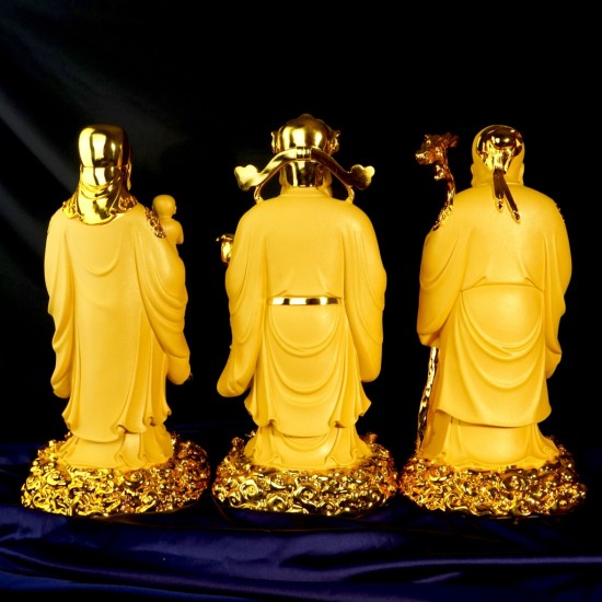 三星聚财 / 金沙福禄寿 Fortune / Golden Sanded Three Auspicious Lucky Star Gods