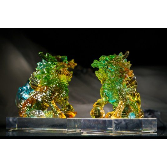 古法琉璃麒麟 (绿色) Ancient Glazed Glass Kirin (Green)