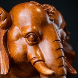 大象 - 吉祥旺财赐福（大）  Auspicious Prosperity Blessed Elephant (Wooden Material) 