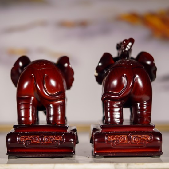 大象 - 平安吉祥 （特小)  Elephant of Auspicious, Wishful and Safeness (Shine Wooden Material) - Extra Small