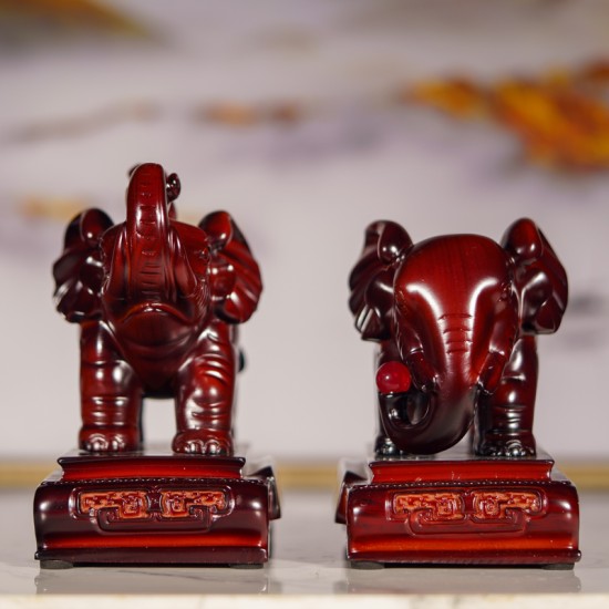 大象 - 平安吉祥 （特小)  Elephant of Auspicious, Wishful and Safeness (Shine Wooden Material) - Extra Small