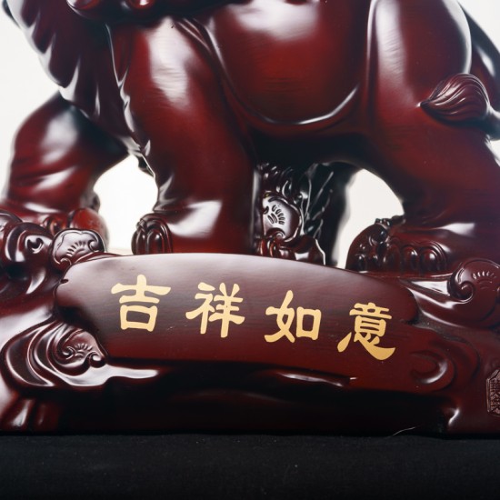 大象 - 平安吉祥如意象 Elephant of Auspicious, Wishful and Safeness (Shine Wooden Material)