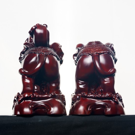 大象 - 平安吉祥如意象 Elephant of Auspicious, Wishful and Safeness (Shine Wooden Material)