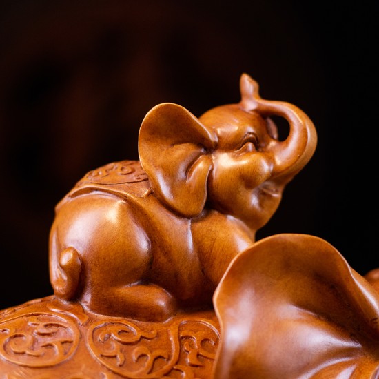 大象 - 旺财纳福  Absorber Prosperous Wealth Elephant (Wooden Material)