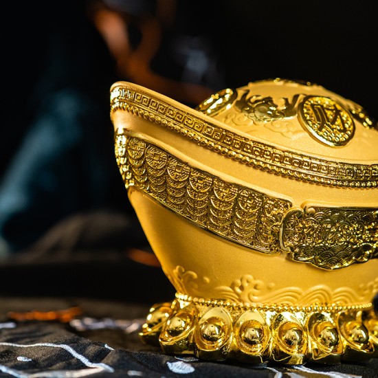 招财金宝元宝 Prosperous Golden Yuan Bao (Golden Sanded)