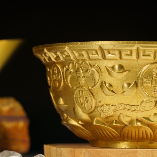 福海黄金聚宝盆  (小) Fuhai Golden Treasure Bowl (Small）