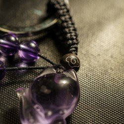 紫水晶狐仙钥匙扣 紫水晶狐仙钥匙扣