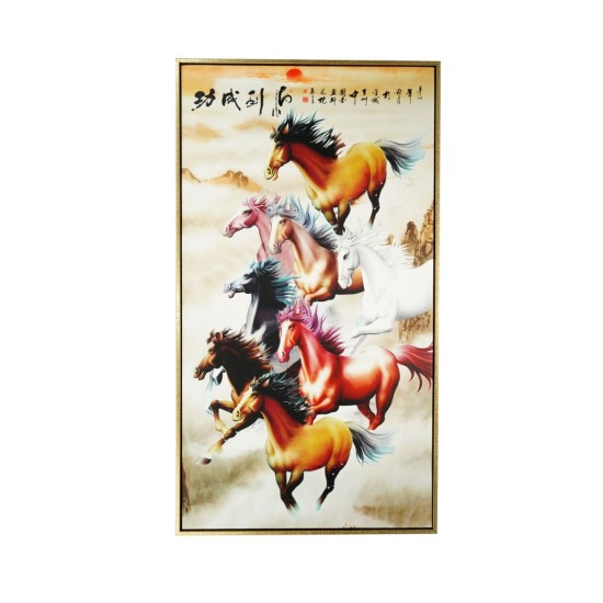 风水画 PT00125: 八骏雄风 Eight Horses Auspicious