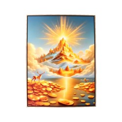 风水画 PT00135 : 金山福鹿 Golden Mountain Lucky Deer